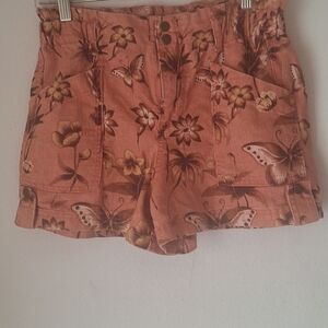 Rust Floral Butterfly Women's Shorts
